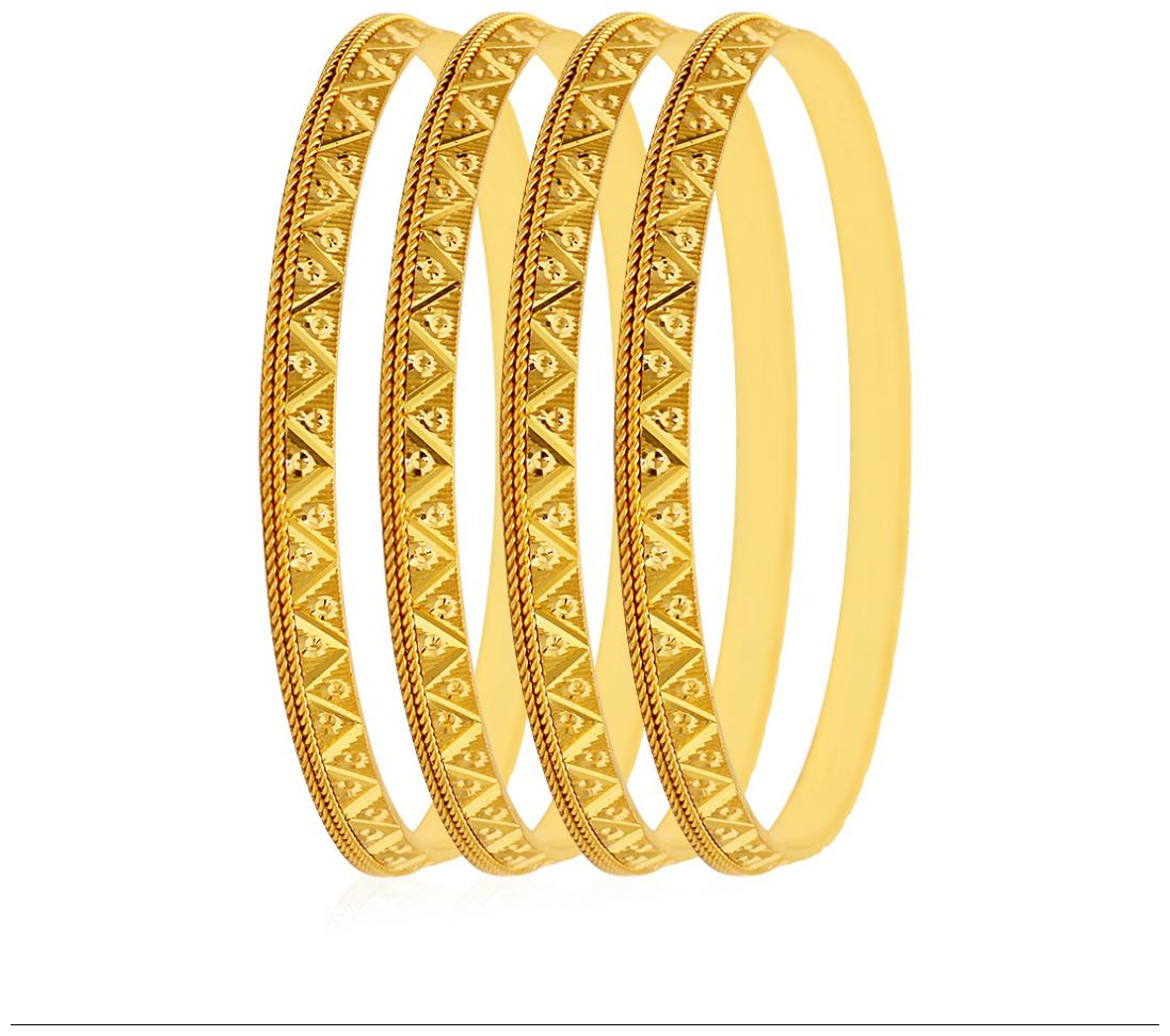 

Jewels Galaxy Designer Gold Plated Bangles - Set Of 4