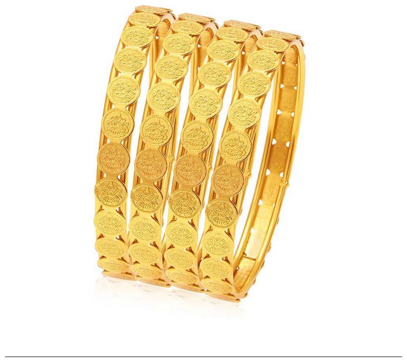 

Jewels Galaxy Coinage Collection Gold Plated Bangles Set Of 4