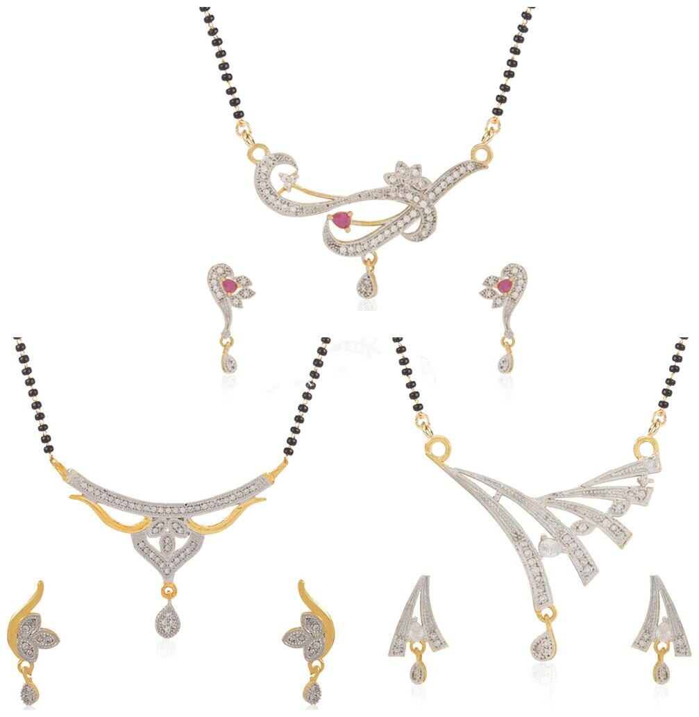 

Jewels Galaxy AD Gold Plated Mangalsutra Collection For Women (Pack of 3)
