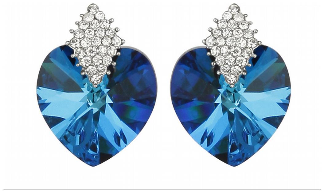 

Jewels Galaxy Luxuria Crystal Sapphire Blue Pierced Earrings