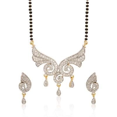 

Jewels Galaxy White Mangalsutra Set