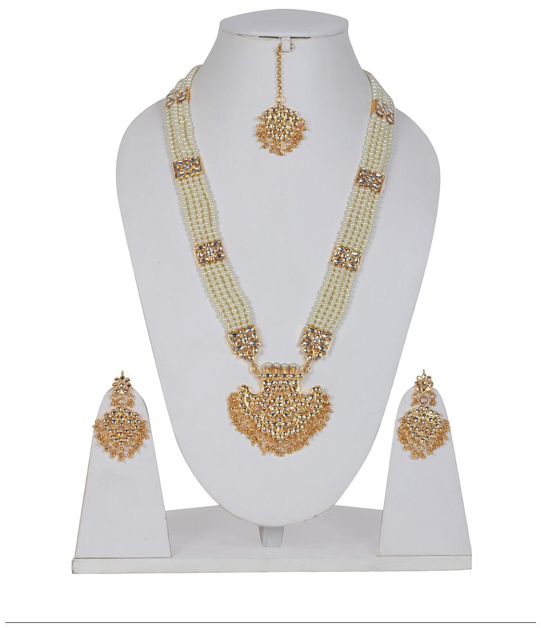 

Jewels Gehna Antique Gold Plated Designer Lady Necklace Set