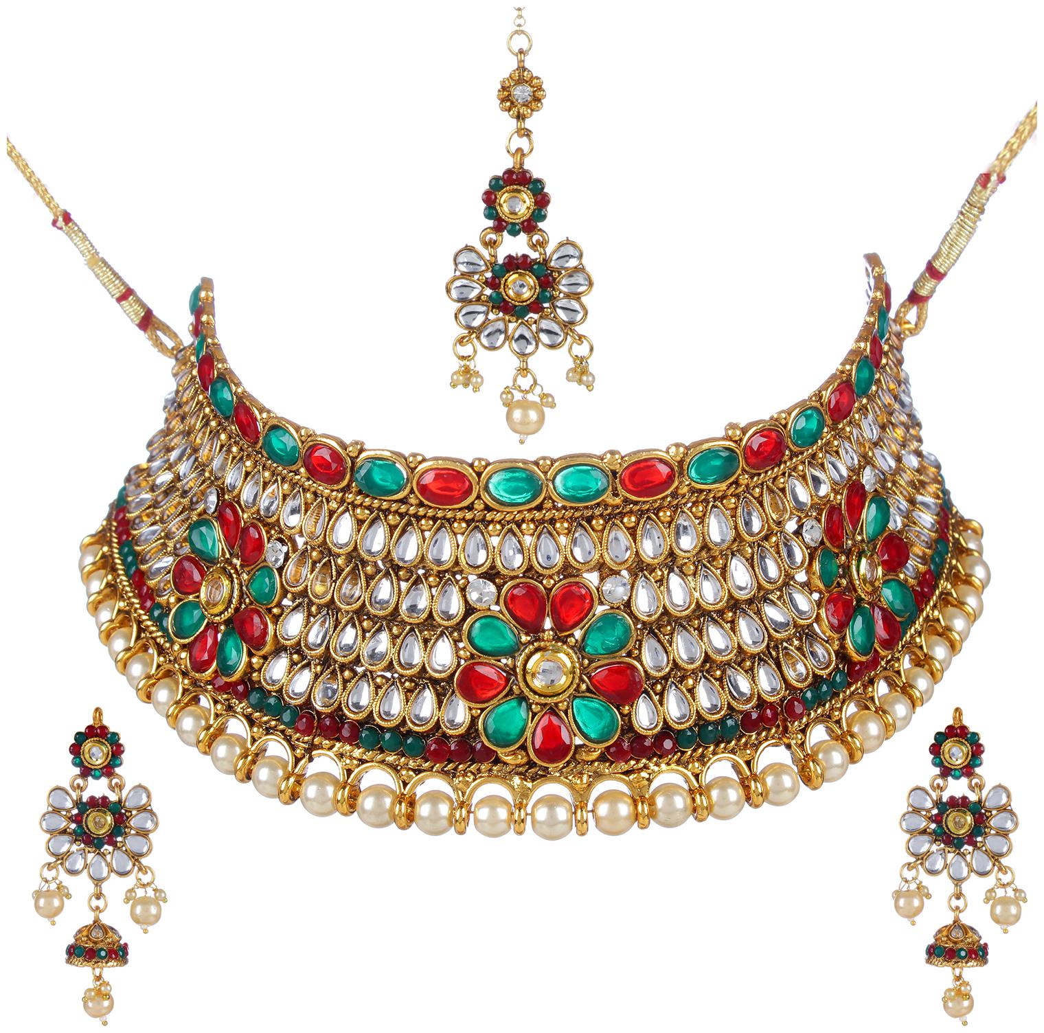 

Jewels Gehna Alloy Party Wear Wedding Latest Jewellery Set For Women Girls