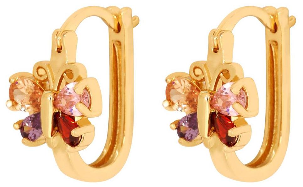 

Jewels Gehna Party Wear Gold Plated Cubic Zirconia Copper Clip-on Flowers Earring Set For Women Girls