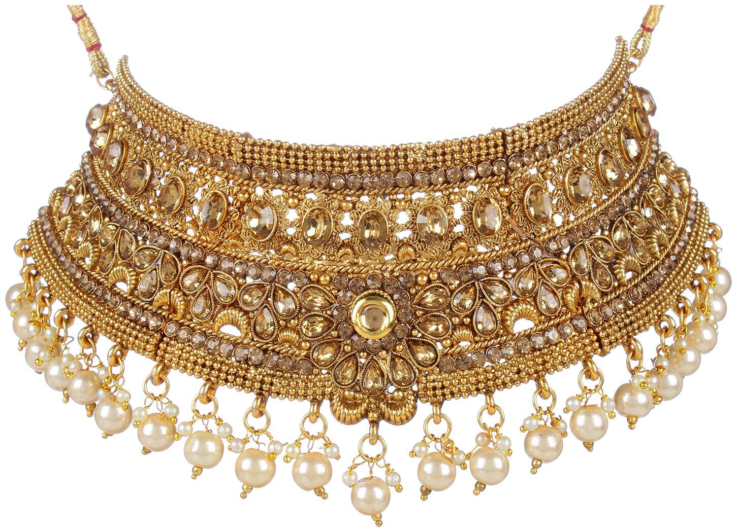 

Jewels Gehna Alloy Party Wear Fancy Necklace Set Earring For Women Girls