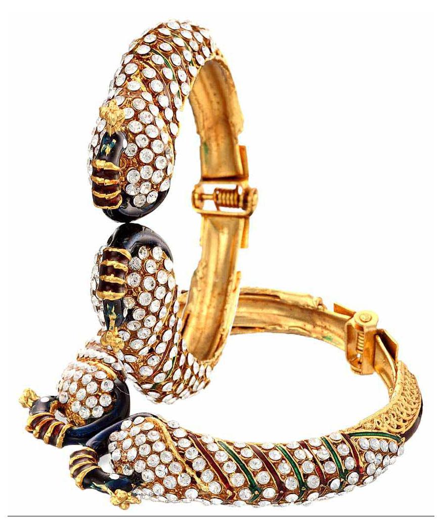 

Jewels Gold American Diamond Gold Plated Kada Set