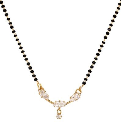 

Jewels Gold Alloy Party Wear Wedding Latest Designer Simple Mangalsutra For Women Girls