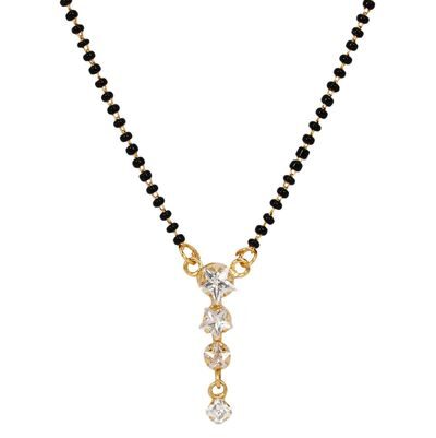 

Jewels Gold Alloy Party Wear Traditional Stone Gold Plated American Diamond Latest Mangalsutra For Women Girls