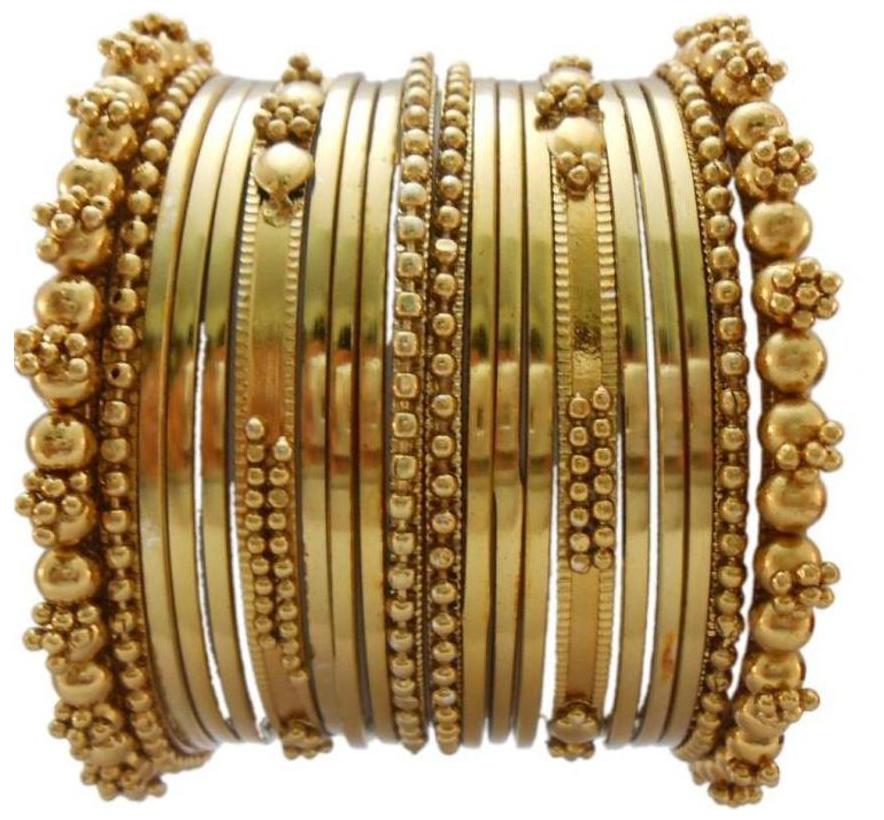 

Jewels Gold Alloy Party Wear Wedding Bangle Set For Women Girls