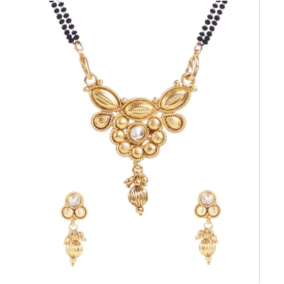 

Jewels Gold American Diamond Antique Gold Plated Mangalsutra Set