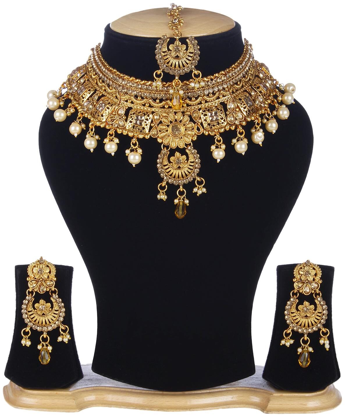 

Jewels Gold Alloy Cubic Zirconia Fancy Jewellery Set For Women Girls