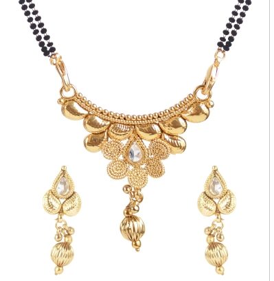 

Jewels Gold American Diamond Antique Gold Plated Mangalsutra Set