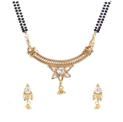 

Jewels Gold American Diamond Gold Plated Mangalsutra Set