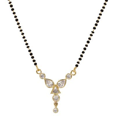 

Jewels Gold Alloy Party Wear Fashionable Latest Designer Mangalsutra For Women Girls