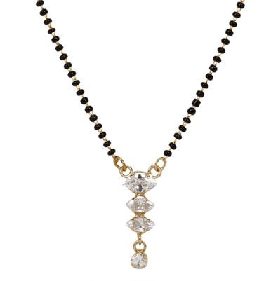 

Jewels Gold Alloy Party Wear Traditional Stone Gold Plated American Diamond Latest Mangalsutra For Women Girls