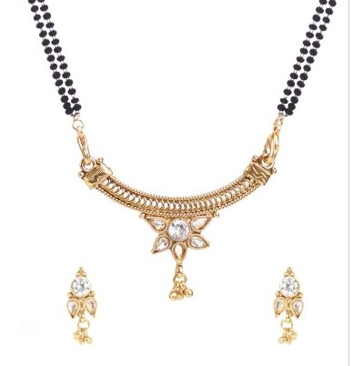 

Jewels Gold American Diamond Antique Gold Plated Mangalsutra Set