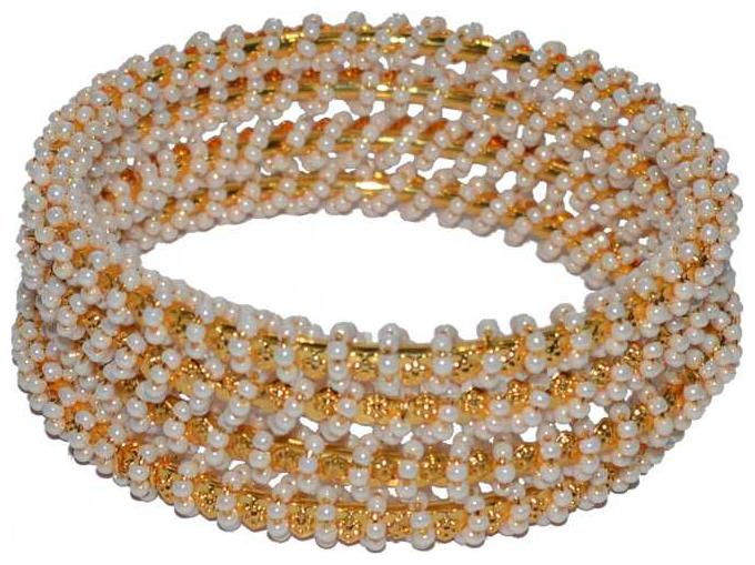 

Jewels Kafe Pearl Gold-plated Bangle Set