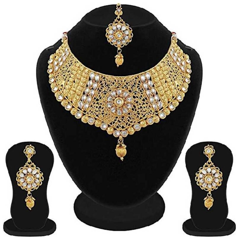 

Jewels Kafe Alloy Golden Contemporary Fashion Gold Plated Necklaces Set