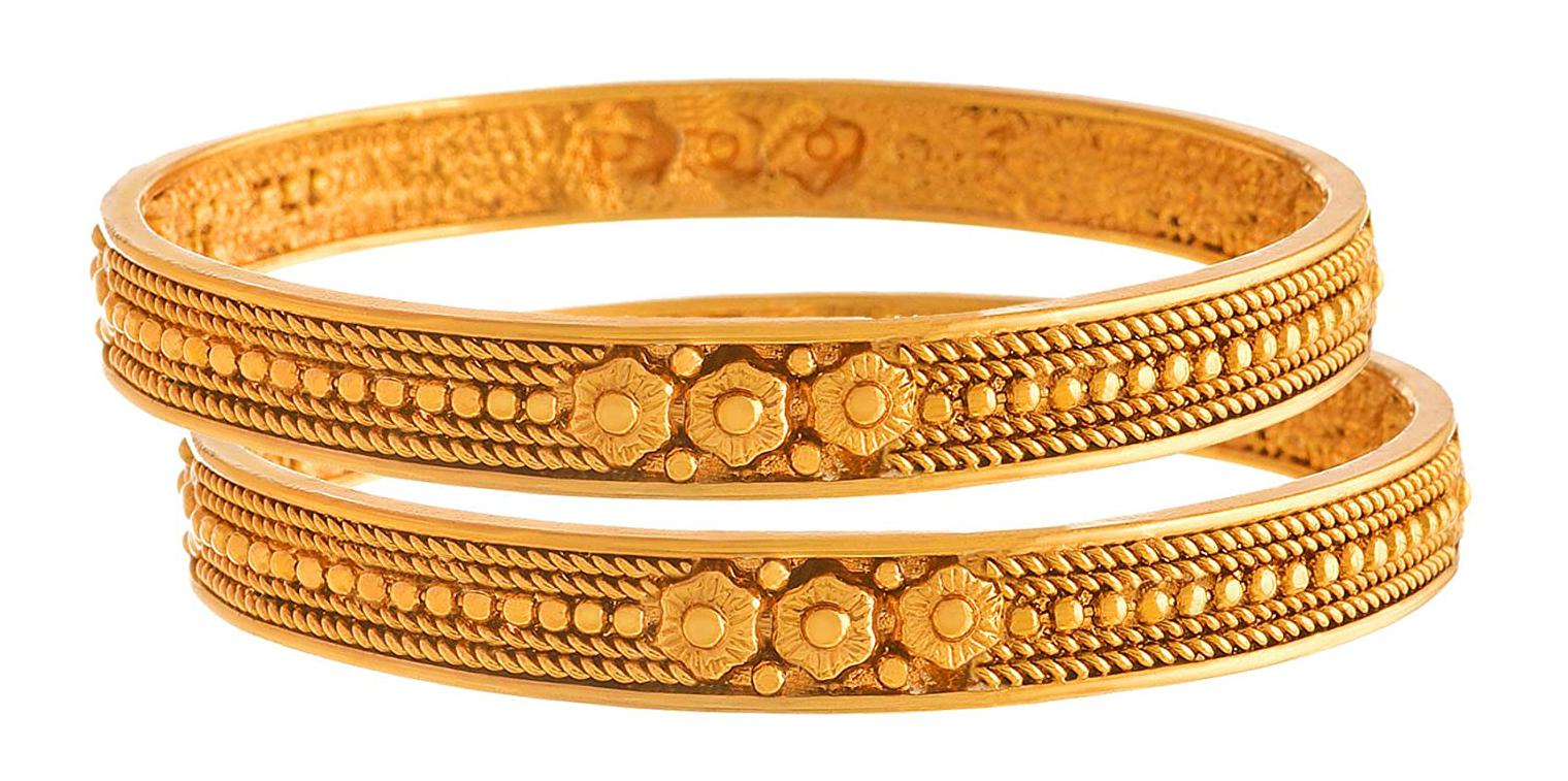 

JFL Jewellery for Less Gold Plated Copper Bangles for Women s Girl s