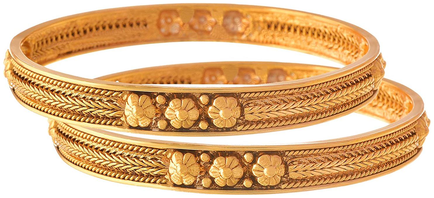 

JFL Traditional Ethnic One Gram Gold Plated Designer Bangle Set for Women Girls