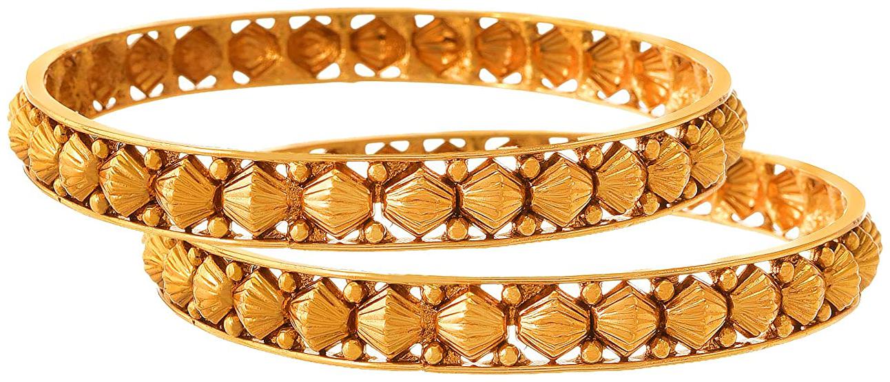 

JFL- Traditional Ethnic One Gram Gold Plated Designer Bangle for Women