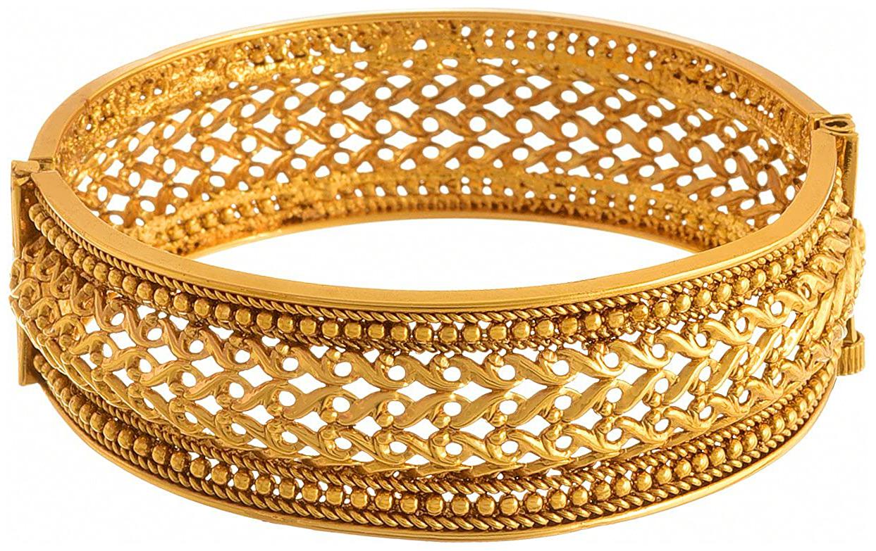 

JFL Traditional Ethnic One Gram Gold Plated Designer Openable Kada for Women Girls