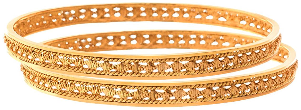 

JFL Traditional Ethnic One Gram Gold Plated Designer Bangle for Women Girls
