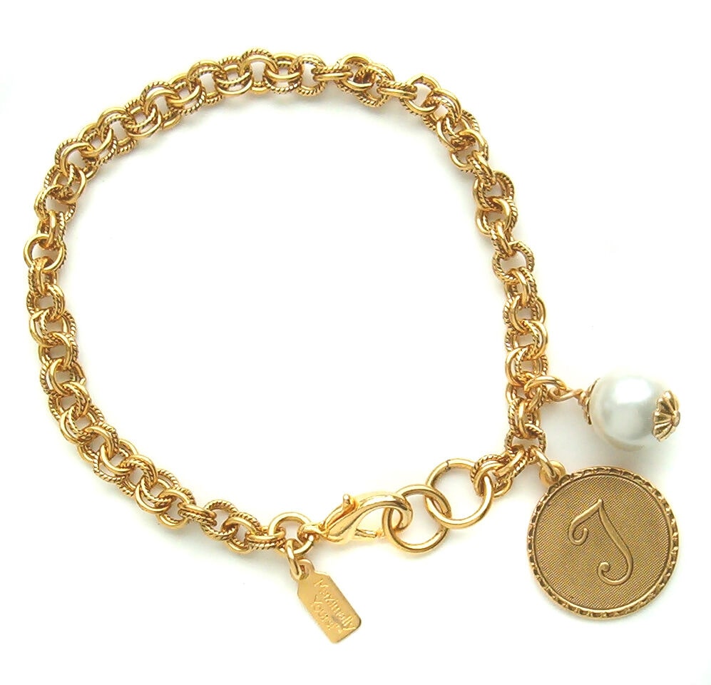 

John Wind Bracelet Gold Mini Coin Pearl Initial Charm Maximal Art Jewelry