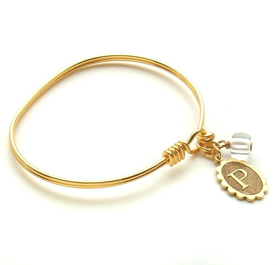 

John Wind Bracelet Bangle Petite Initial Hook Eye Circa 1985 Maximal Art Jewelry
