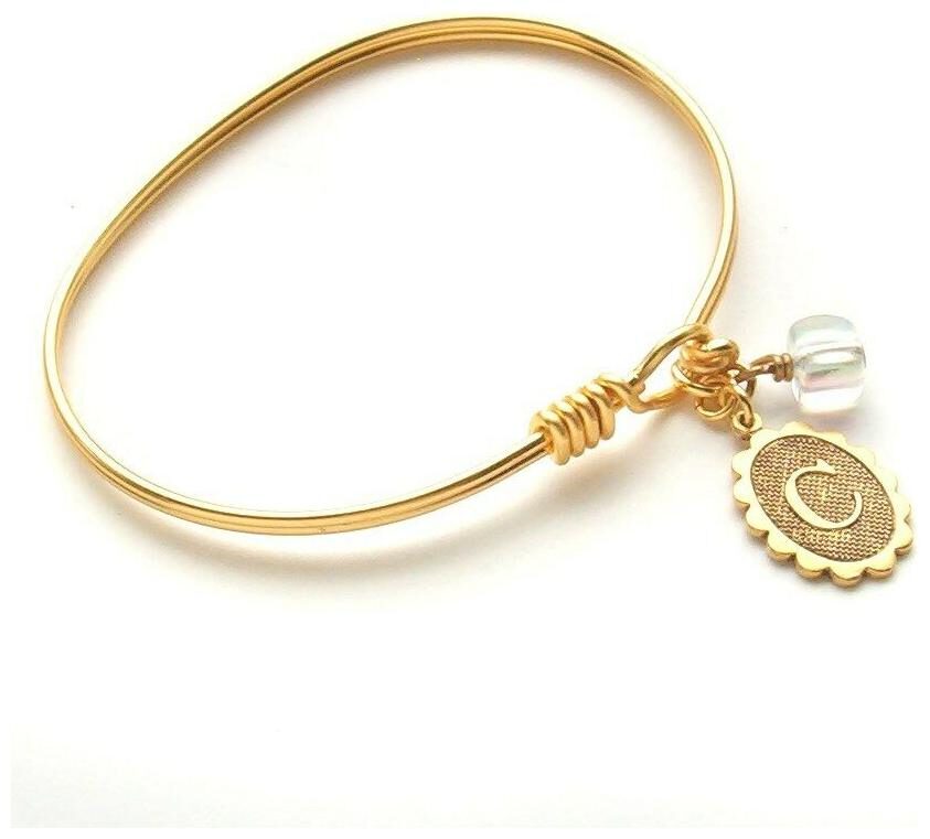 

John Wind Bracelet Bangle Petite Initial Hook Eye Circa 1985 Maximal Art Jewelry