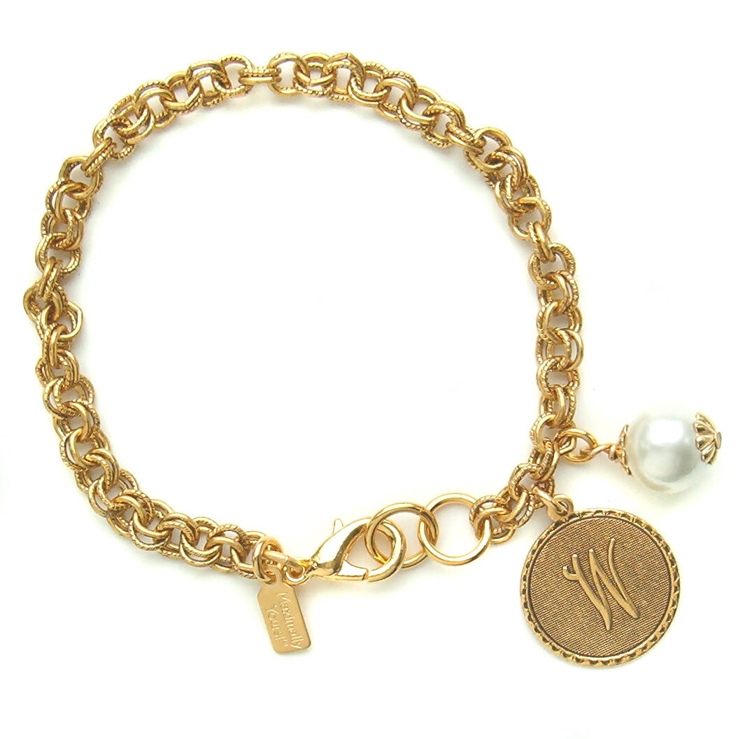 

John Wind Bracelet Gold Mini Coin Pearl Initial Charm Maximal Art Jewelry