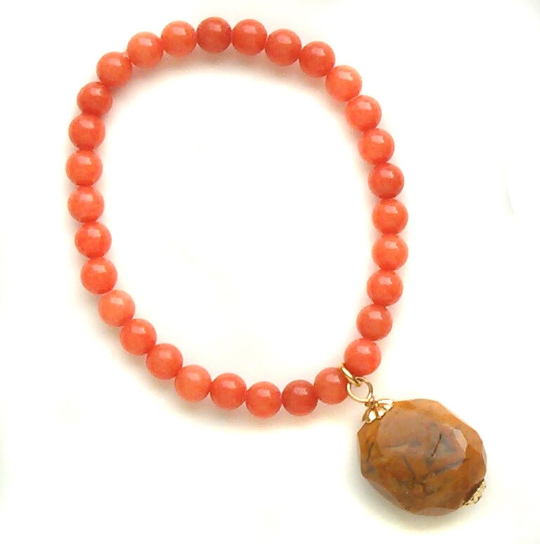 

John Wind Bracelet Maximal Art Semi Precious Stretchy New London Jewelry