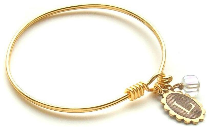 

John Wind Bracelet Bangle Petite Initial Hook Eye Circa 1985 Maximal Art Jewelry
