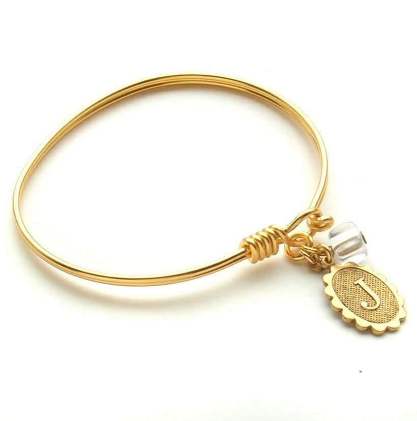 

John Wind Bracelet Bangle Petite Initial Hook Eye Circa 1985 Maximal Art Jewelry