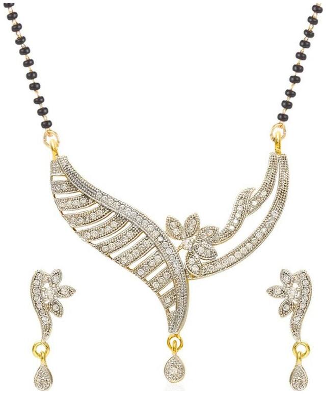 JSD American Diamond Gold Plated Mangalsutra Fashion