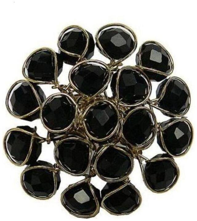 JSD Black Crystal Ring for Women and Girls