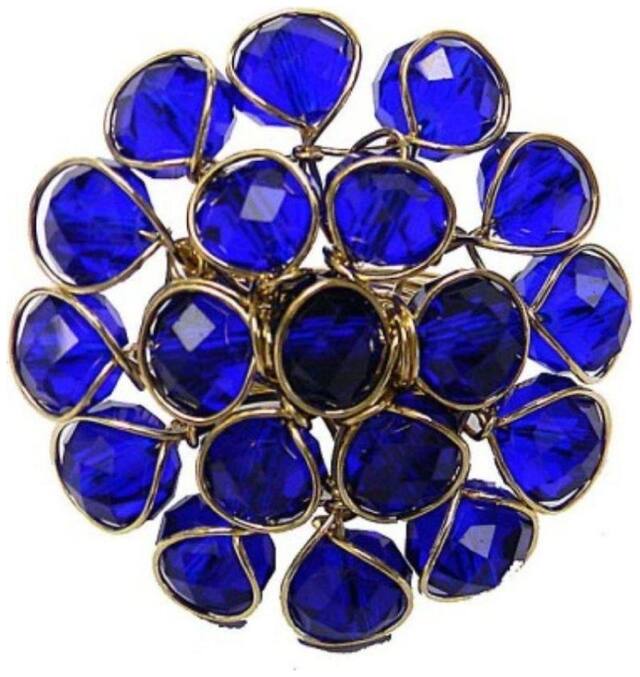 JSD Blue Crystal Ring for Women and Girls