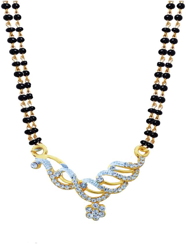 JSD Gold Plated American Diamond Mangalsutra For Girl & Women