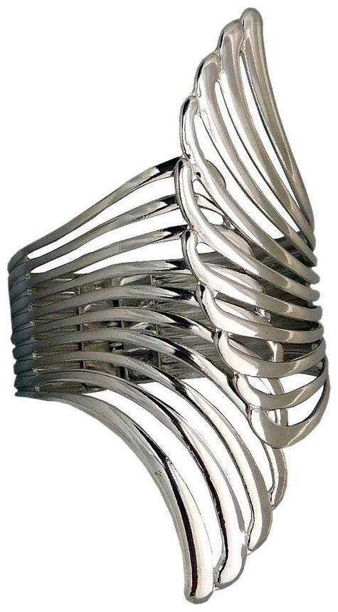 JSD Silver Plated Hand Cuff for Girls and Women_Adjustable