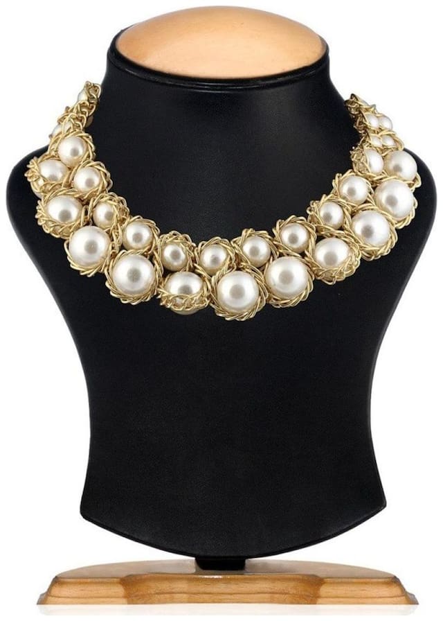 JSD White Pearl Necklace for Women and Girls