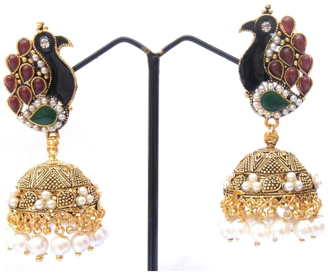

Kanojia Collections Peacock design Earings(jhumki) for women and girls