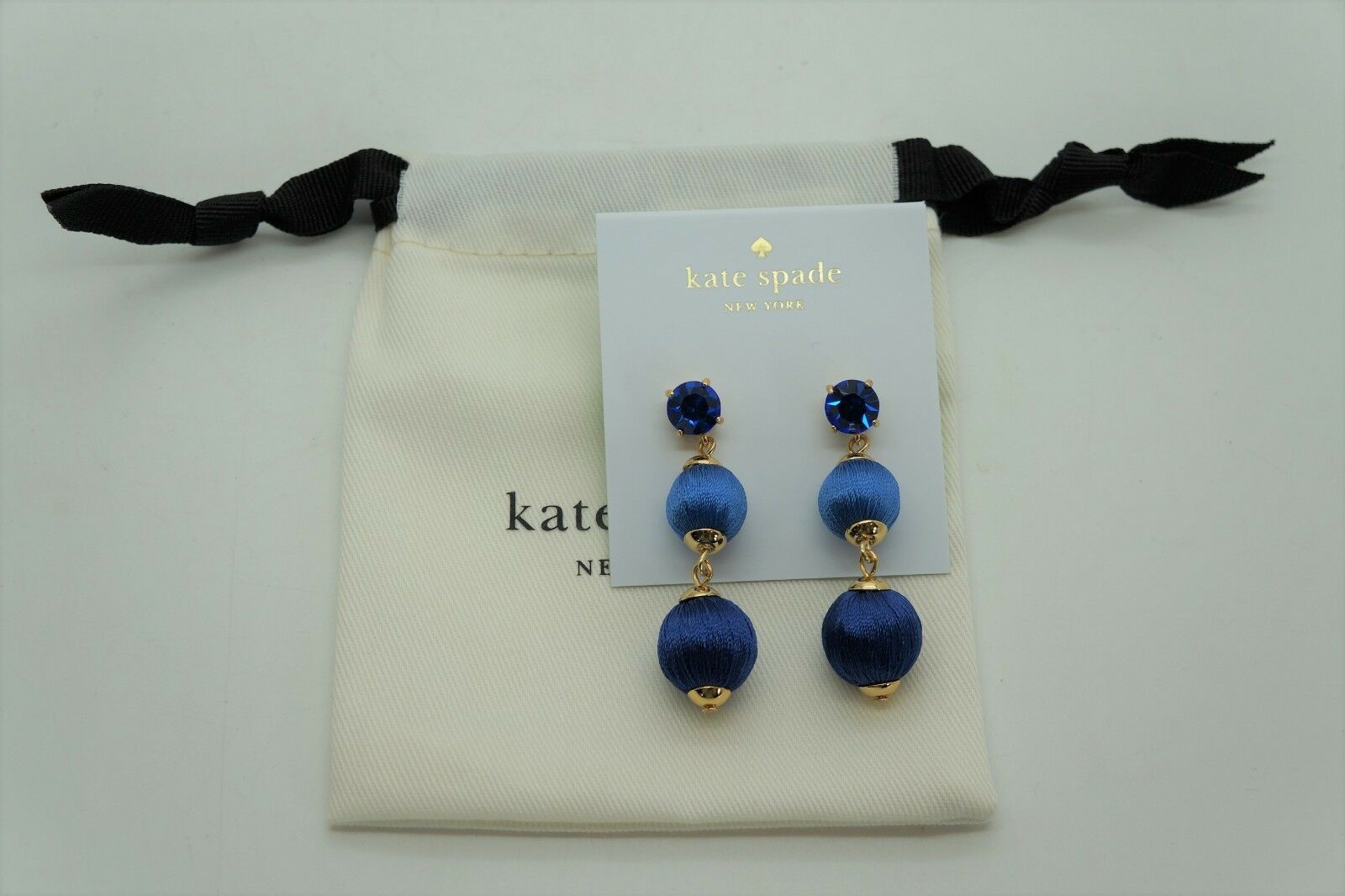 

KATE SPADE Blue Linear Graduated Ball Dangle Earrings