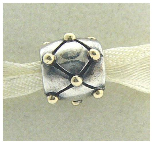 

KD-17 CHAMILIA STERLING SILVER 14 KARAT GOLD DOT X NEW RETIRED RARE