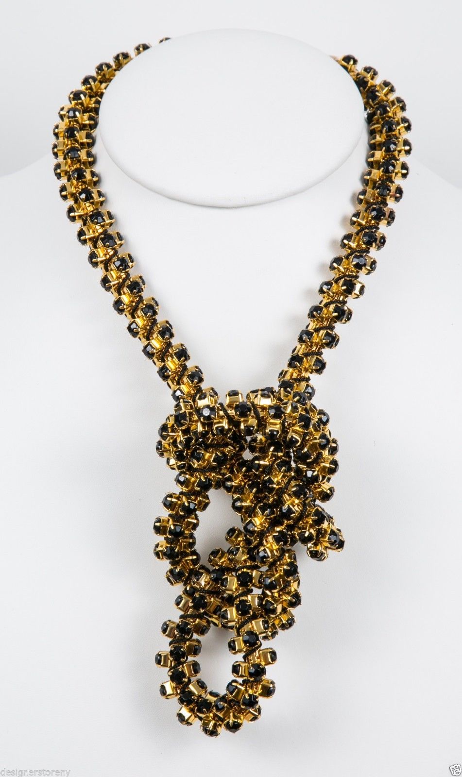 

Kenneth Jay Lane 40 gold black rope necklace