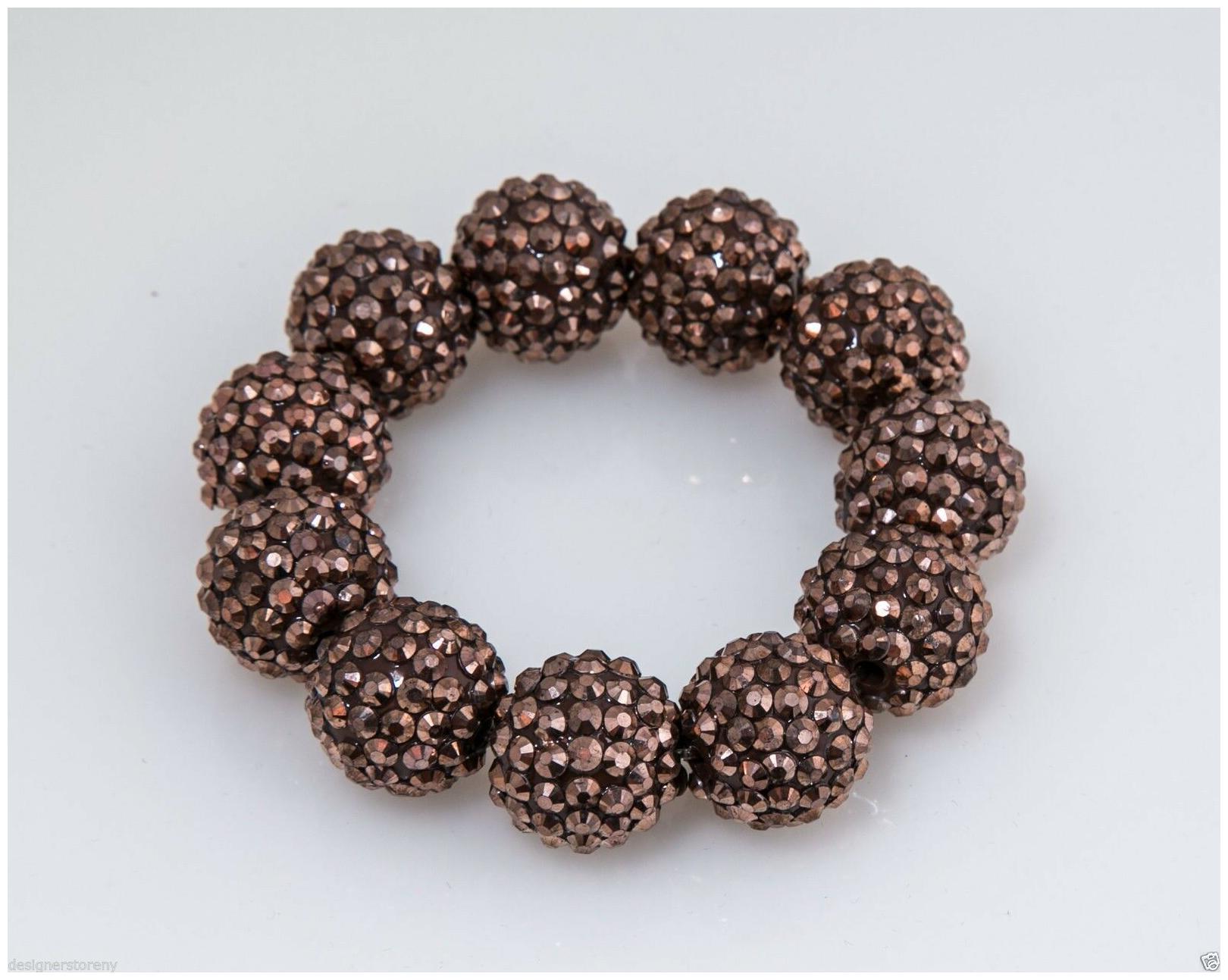 

Kenneth Jay Lane bronze pave ball stretch bracelet