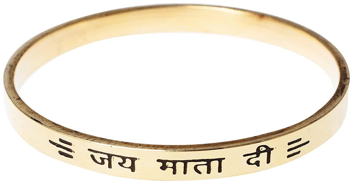 

Kesar Zems Gold Plated Jay Kali Mata Kada For Unisex (Size 2 5 Inche) Golden