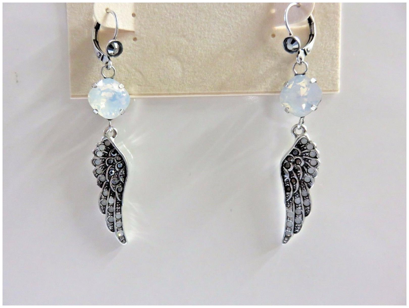 

KIRKS FOLLY WINGED BEAUTY OPAQUE EARRINGS NWT