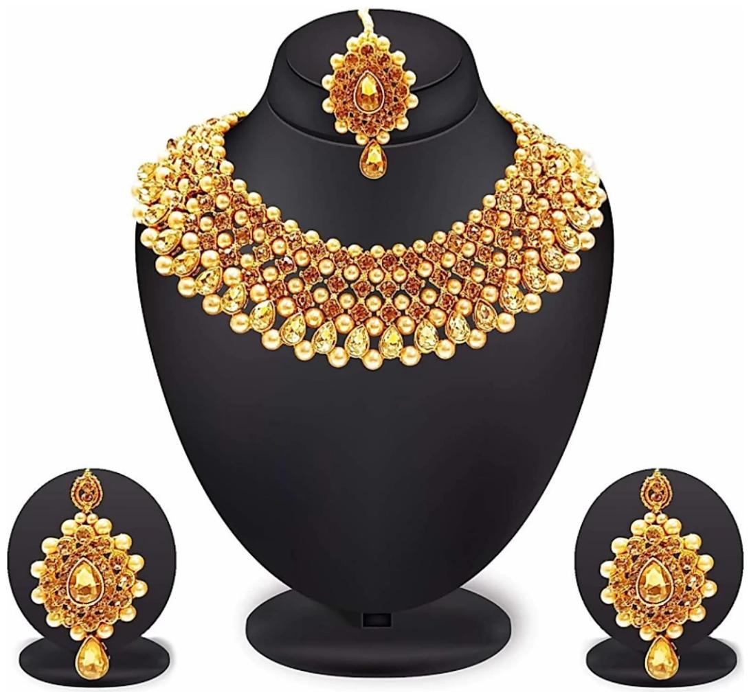 

Kisara Jewels Alloy Pearl Choker Necklace Set
