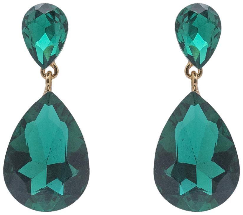 

Kiyara Accessories Fashion Jewellery Two-Stepped Glass Teardrop Earrings for Women and Girls