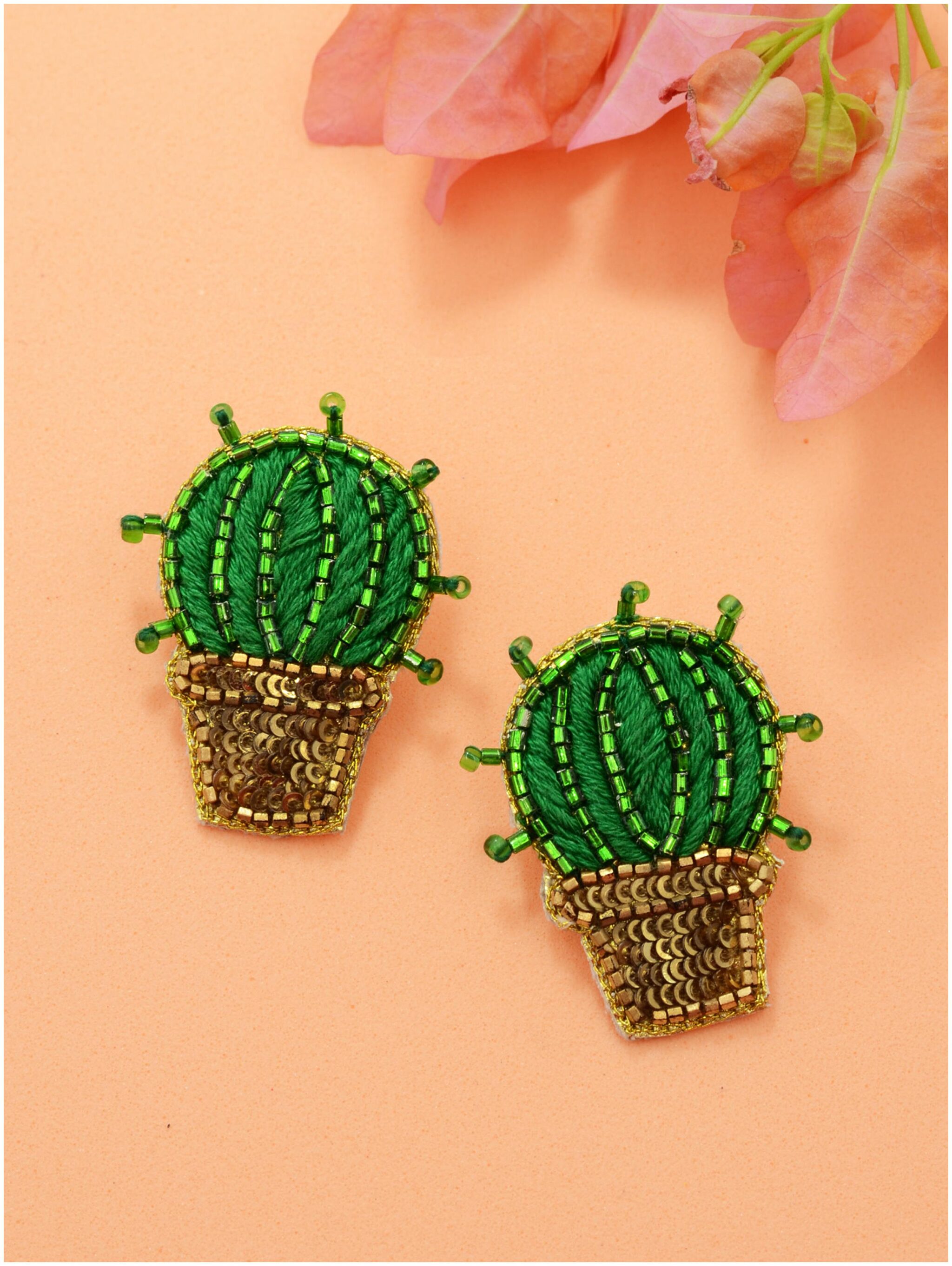 

Krafted with Happiness Cactus Sequin Earrings